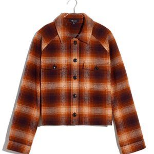 Madewell Plaid Flannel Crop Shirt Jacket